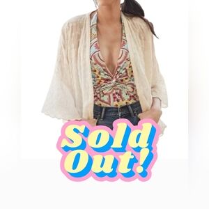 🛑SOLD🛑1/29/26 Johnny Was Kimono Cardigan Broderie Anglaise Cream Top XS